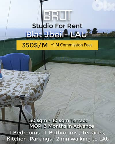 30 sqm Studio For Rent in Blat Jbeil LAU - 2 mn walking to LAU