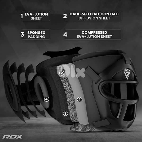 RDX Boxing Headgear Maya Hide Leather MMA Muay Thai, (S) 2