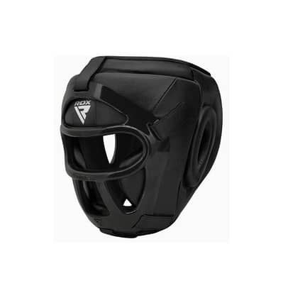RDX Boxing Headgear Maya Hide Leather MMA Muay Thai, Removable Grill