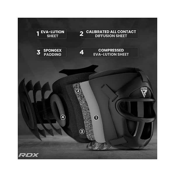 RDX Boxing Headgear Maya Hide Leather MMA Muay Thai, Removable Grill 4