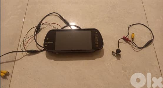Rear-view car video system طقم كاميرا خلفية + شاشة عرض على المراة.
