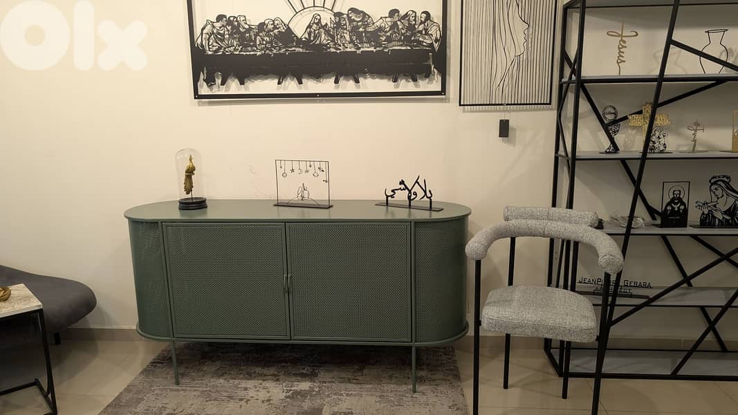Metal Buffet Sideboard in Evergreen color 0