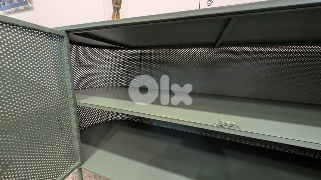 Metal Buffet Sideboard in Evergreen color 1