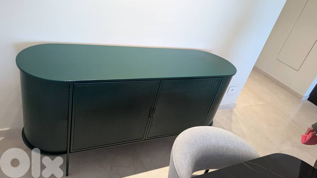 Metal Buffet Sideboard in Evergreen color 2