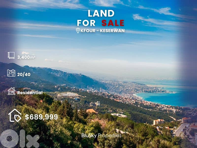 Land For SALE In Kfour أرض للبيع #CA 0