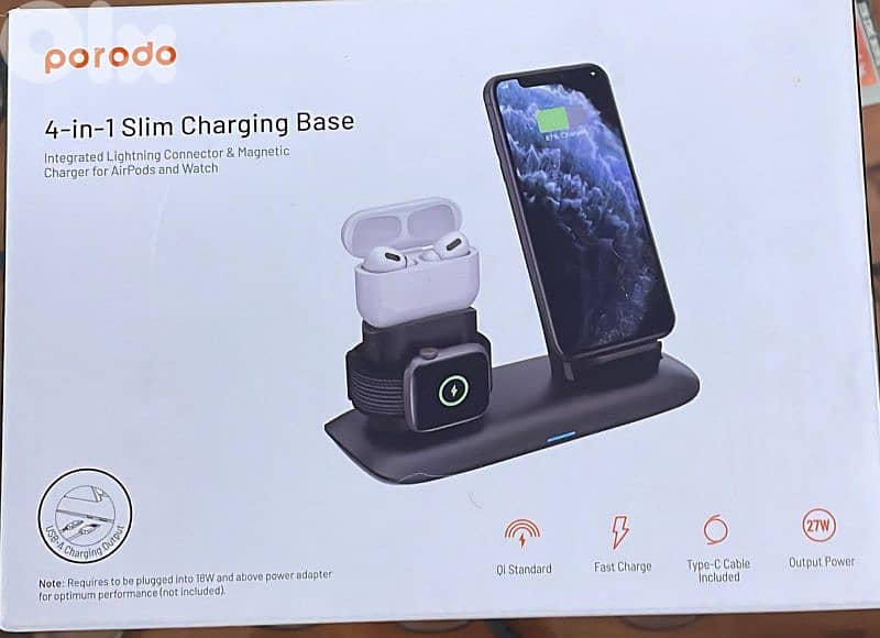 Porodo 4-in-1 slim charging base 0
