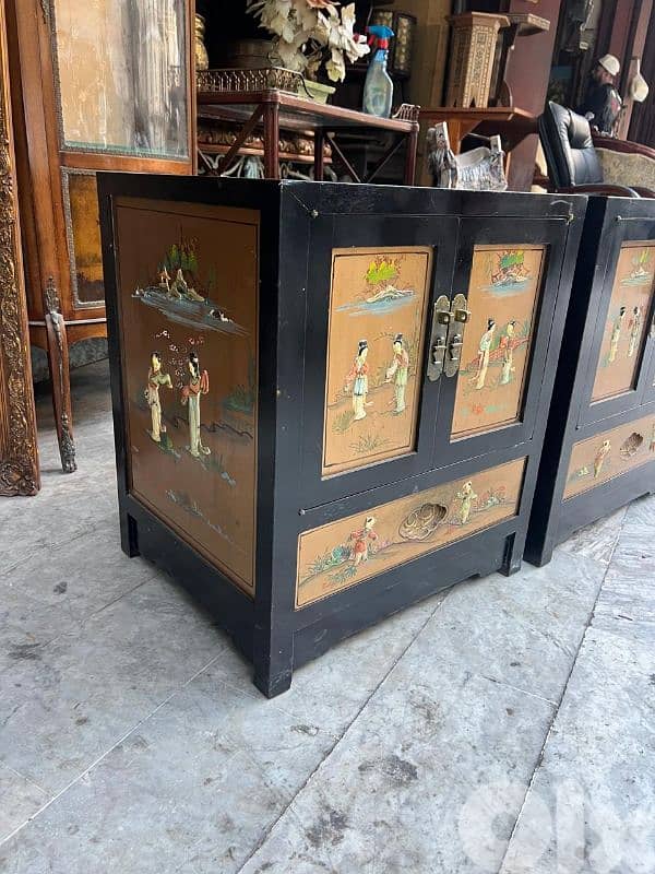vintage table commode Chinese طاولة كومود عدد2 انتيك ولا اروع شغل مميز 2