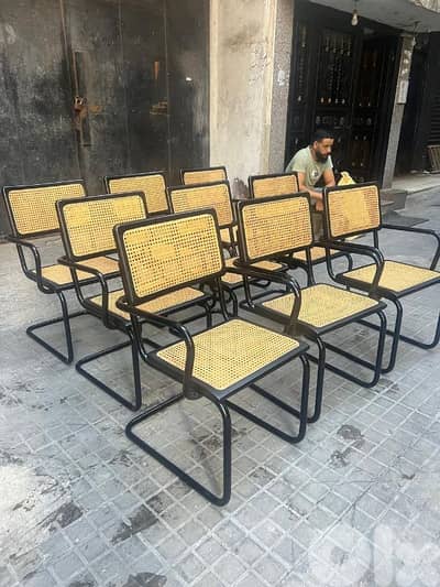 set of 8 mid century modern mercel breuer cesca chairs italy كراسي