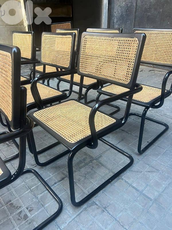set of 8 mid century modern mercel breuer cesca chairs italy كراسي 1