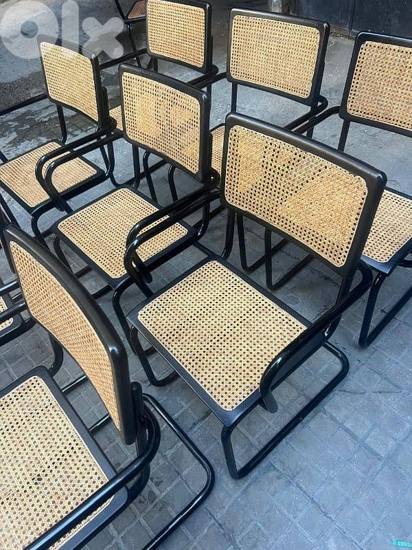 set of 8 mid century modern mercel breuer cesca chairs italy كراسي 3
