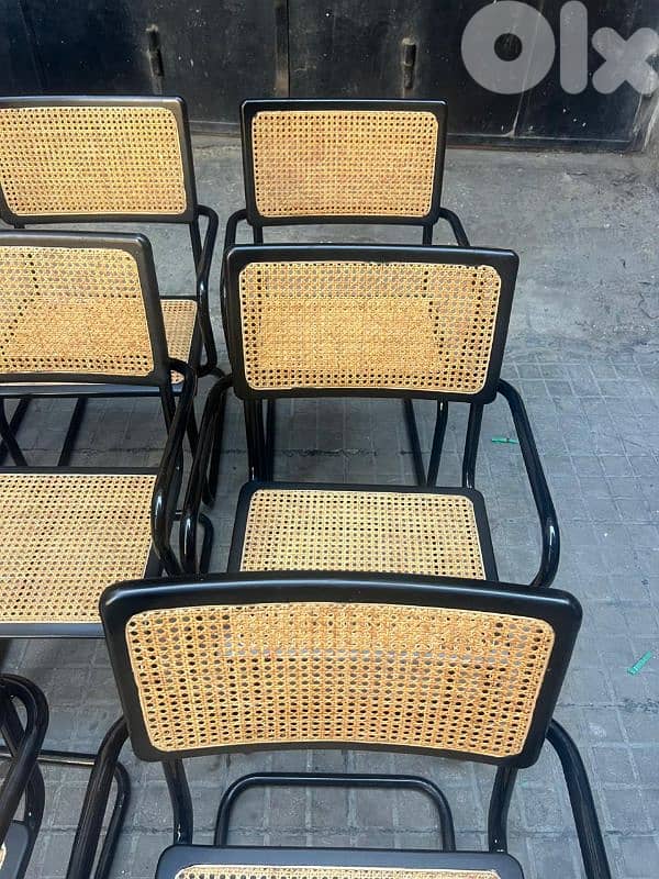 set of 8 mid century modern mercel breuer cesca chairs italy كراسي 4