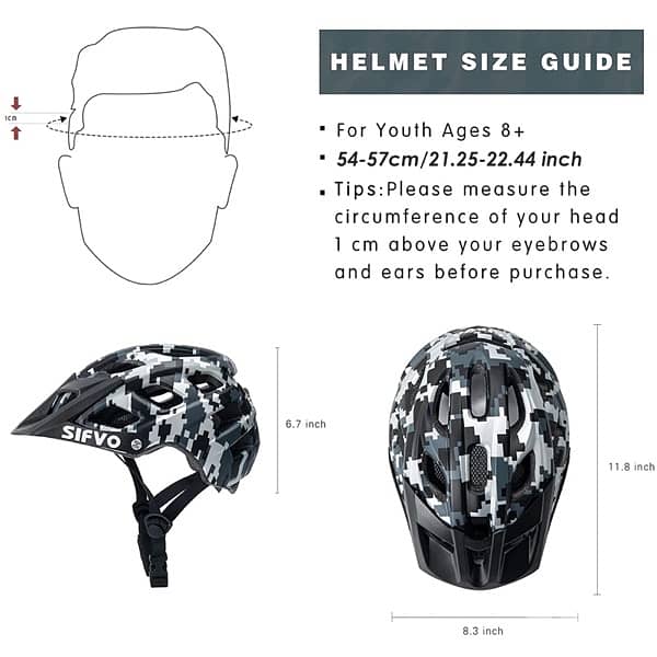 SIFVO Kids Bike Helmet Age 6 + Boys and Girls Bike Helmets (54-57cm) 3
