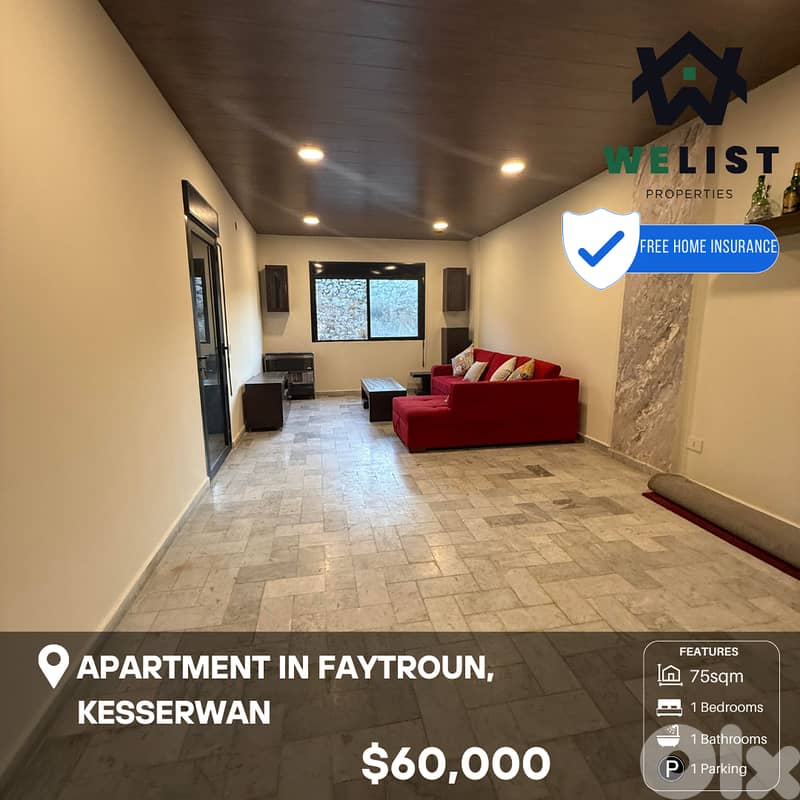 Apartment for sale in Faytroun شقة للبيع في منطقة فيطرون 0