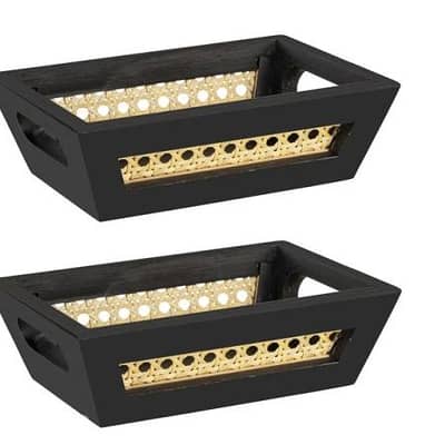 Wenko Storage Baskets Set Of 2 Pcs L 20 x W 14.1 x H 6 cm - سلال تخزين