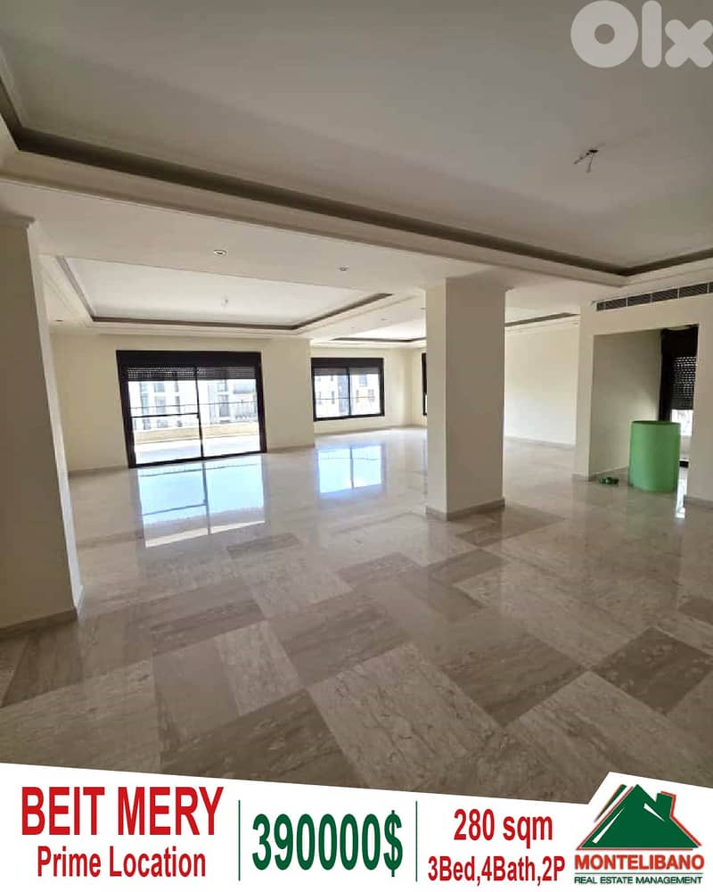 Prime Location 280 sqm Apartment For Sale in Beit Mery (بيت مري) 0