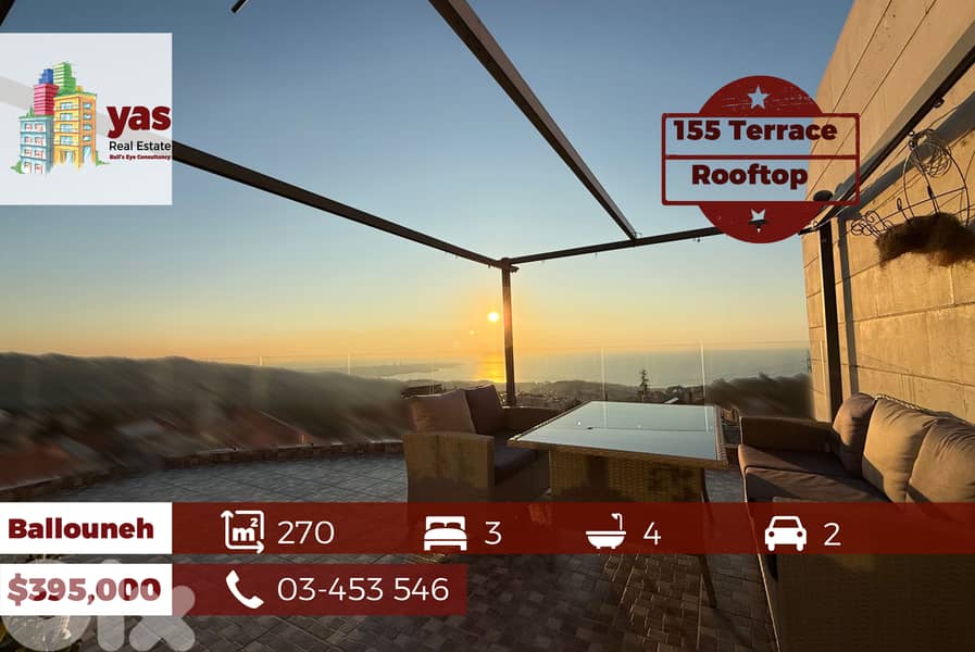 Ballouneh 270m2 | Rooftop | 155m2 Terrace | Prime Location | GT | 0