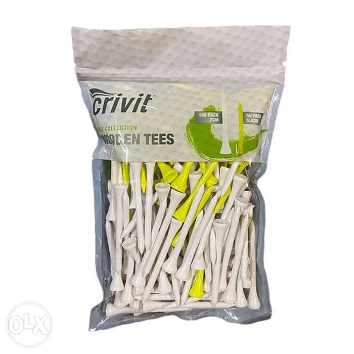 Crivit Golf Tees Wood – White/Green – 150pcs 0