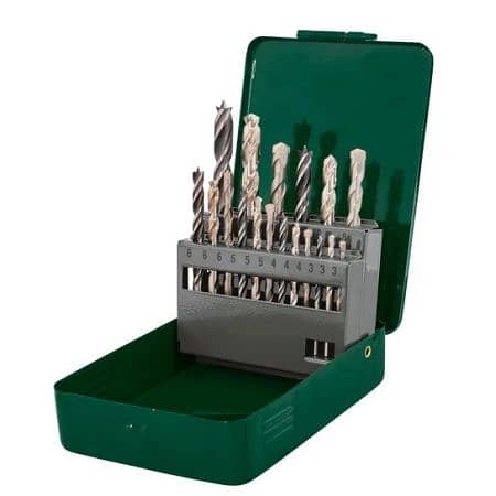 Parkside Drill Bit Set in a Metal Box 18 Pcs - طقم لقم حفر في علبة 0