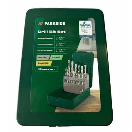 Parkside Drill Bit Set in a Metal Box 18 Pcs - طقم لقم حفر في علبة 1