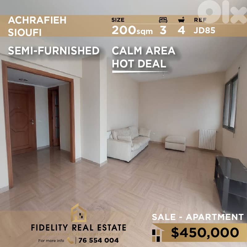 Apartment for sale in Achrafieh JD85 شقة للبيع في الأشرفية 0