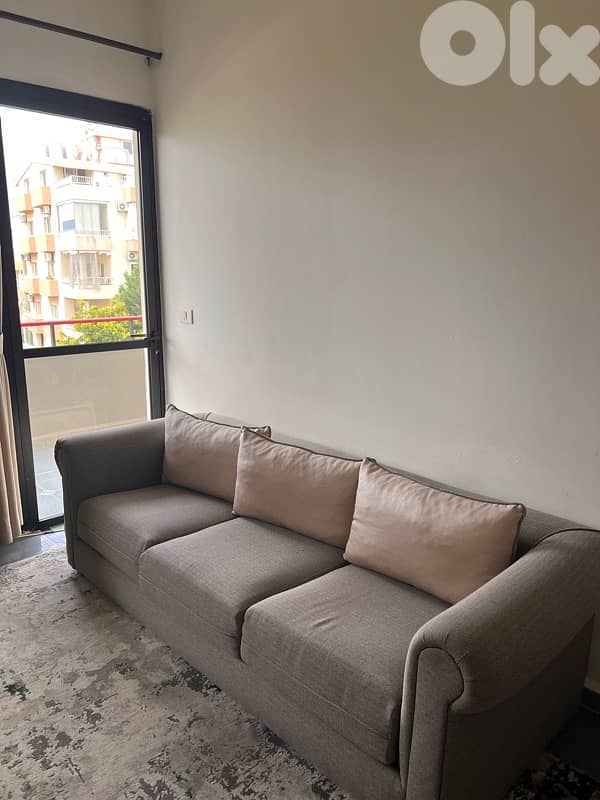 1 big sofa and 2 chairs grey color 1