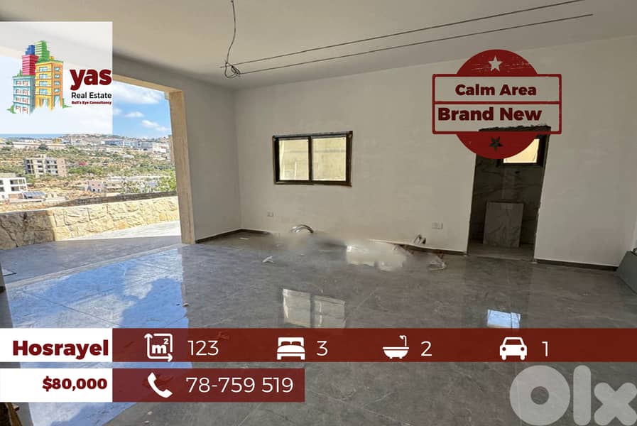 Hosrayel 123m2 | Brand New | Calm Area | Prime Location | OH 0