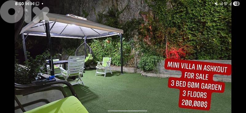 mini villa penthouse in ashkout now available for sale 3 bed 155m 200k 0