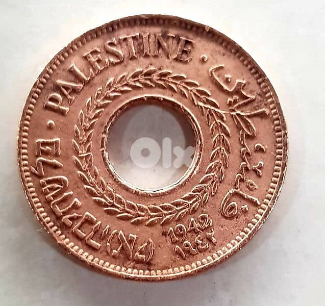 5 ملم فلسطيني اصدار 1942 حالة جيدة جدا 1
