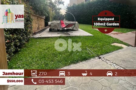 Jamhour 270m2 | 100m2 Garden | Furnished | Prime Location | OH