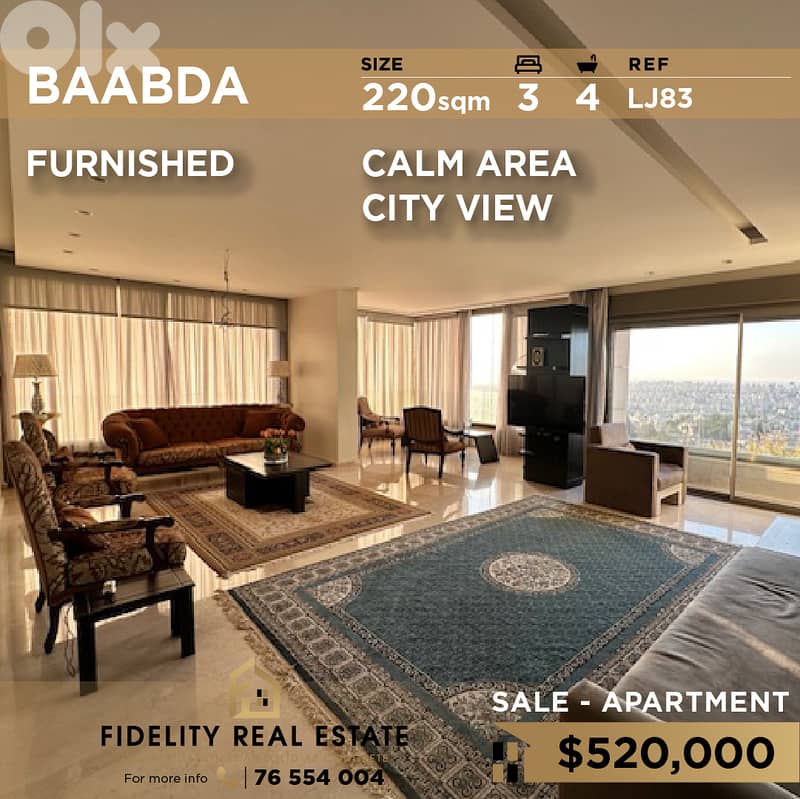 Apartment for sale in Baabda LJ83 شقة للبيع في بعبدا 0