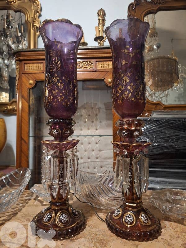 لمبادير عدد٢ قنديل تشيكي قديم شغل يدوي مميز 1