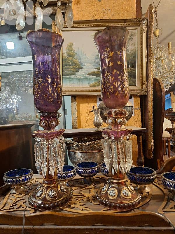 لمبادير عدد٢ قنديل تشيكي قديم شغل يدوي مميز 2