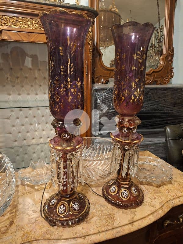 لمبادير عدد٢ قنديل تشيكي قديم شغل يدوي مميز 3