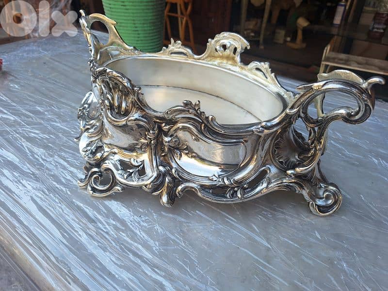 جردنيار مفضض فرنسي انتيك شغل فني رائع جدا jardinière centre pieces 1