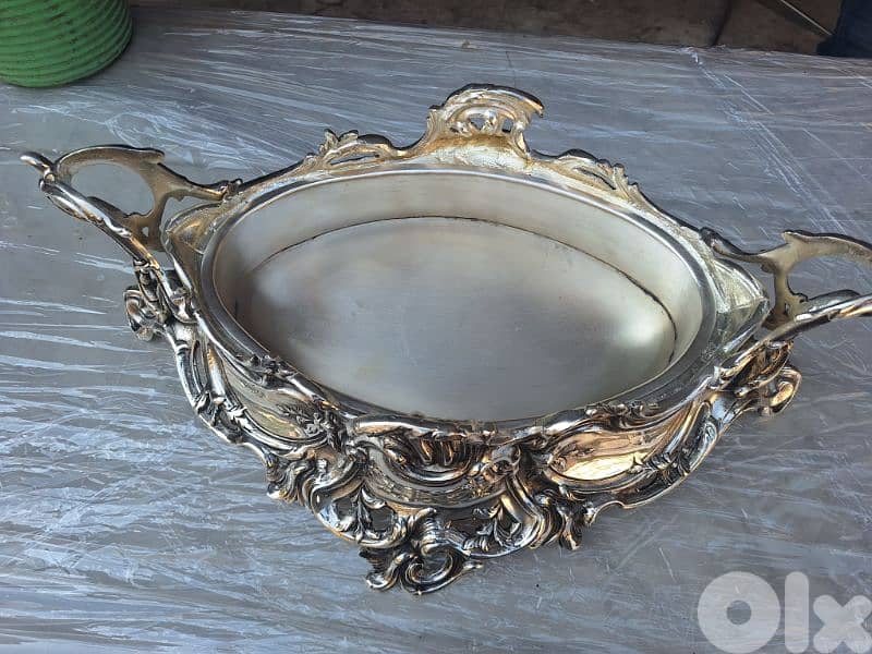 جردنيار مفضض فرنسي انتيك شغل فني رائع جدا jardinière centre pieces 2