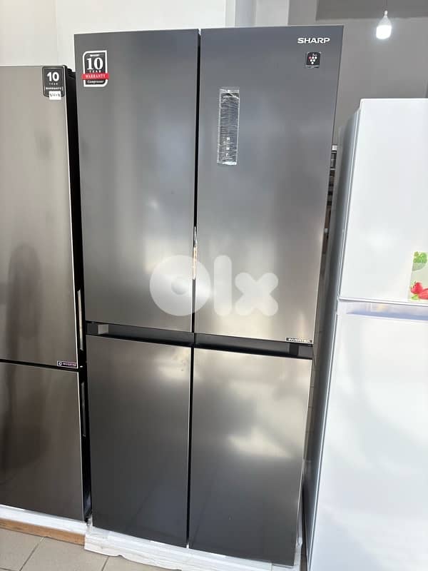 BLACK OFFER: Refrigerator Sharp 4Doors براد شارب ٤ أبواب ستانلس 0