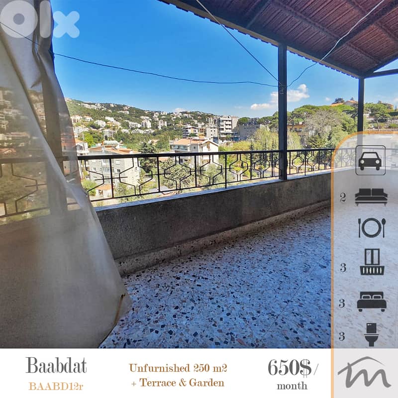 Baabdat | Unique Traditional 250m² + Terrace & Garden | 3 Balconies 0