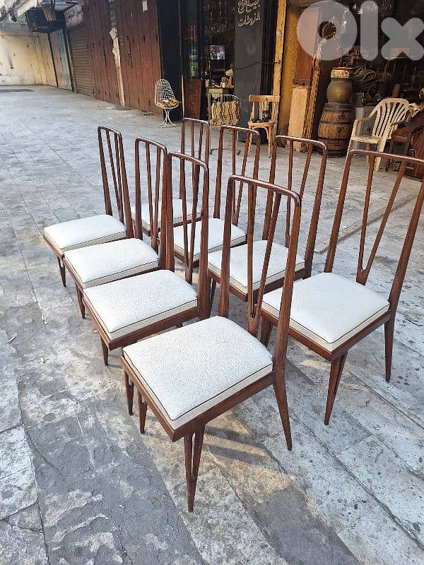 كراسي سفرة خمسينات عدد ٨ ناعم مميز انتيك قديم 1