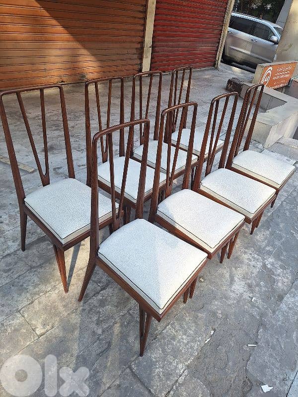 كراسي سفرة خمسينات عدد ٨ ناعم مميز انتيك قديم 2
