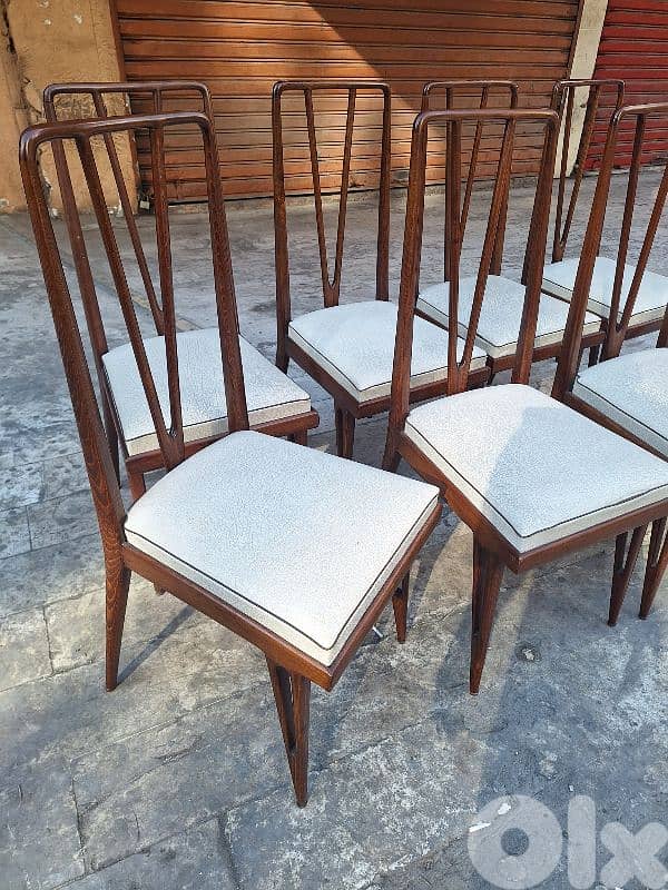 كراسي سفرة خمسينات عدد ٨ ناعم مميز انتيك قديم 5