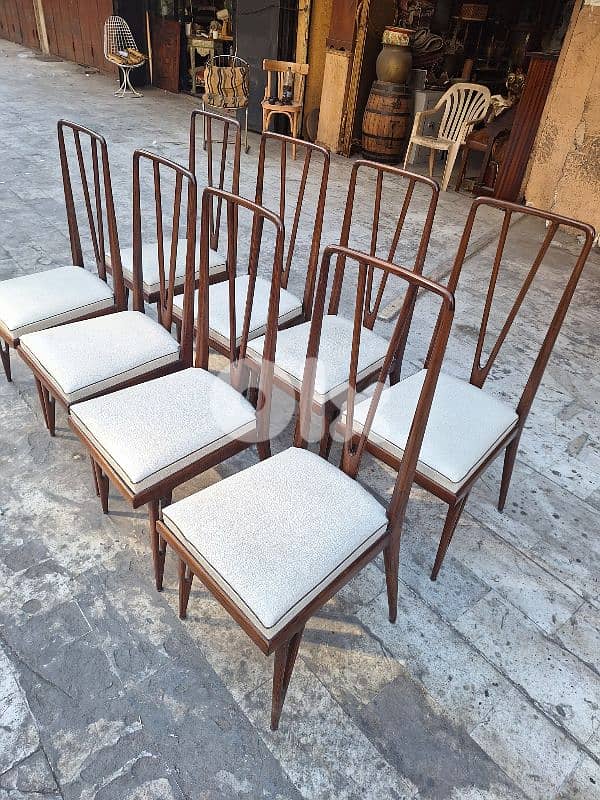 كراسي سفرة خمسينات عدد ٨ ناعم مميز انتيك قديم 7