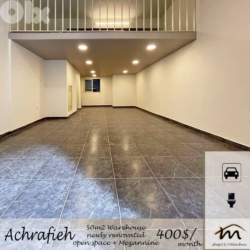 Ashrafieh | Ground Floor Depot | Refurbished Warehouse w/ a Mezzanine 0