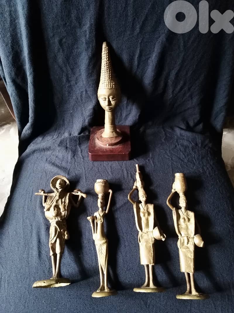 5 Statiue ancien lourd en cuivre / 5 Heavy Old Statue in Copper 0