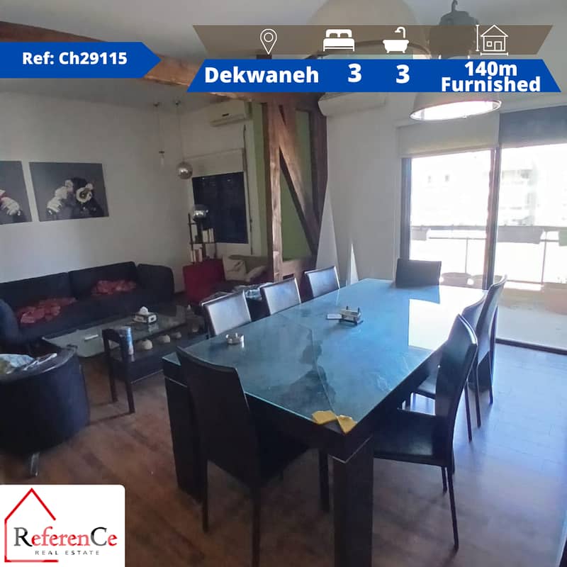 Furnished apartment in Dekwaneh for rent شقة مفروشة للإيجار في الدكوان 0