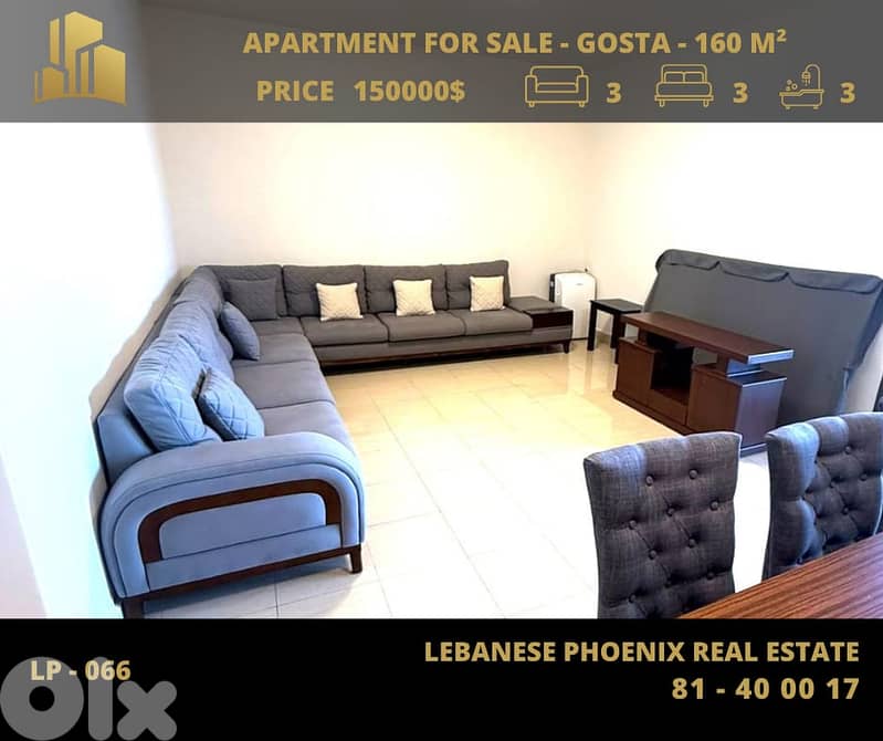 Fully Furnished 160Sqm apartment in Ghosta + open sea & mountains view 0
