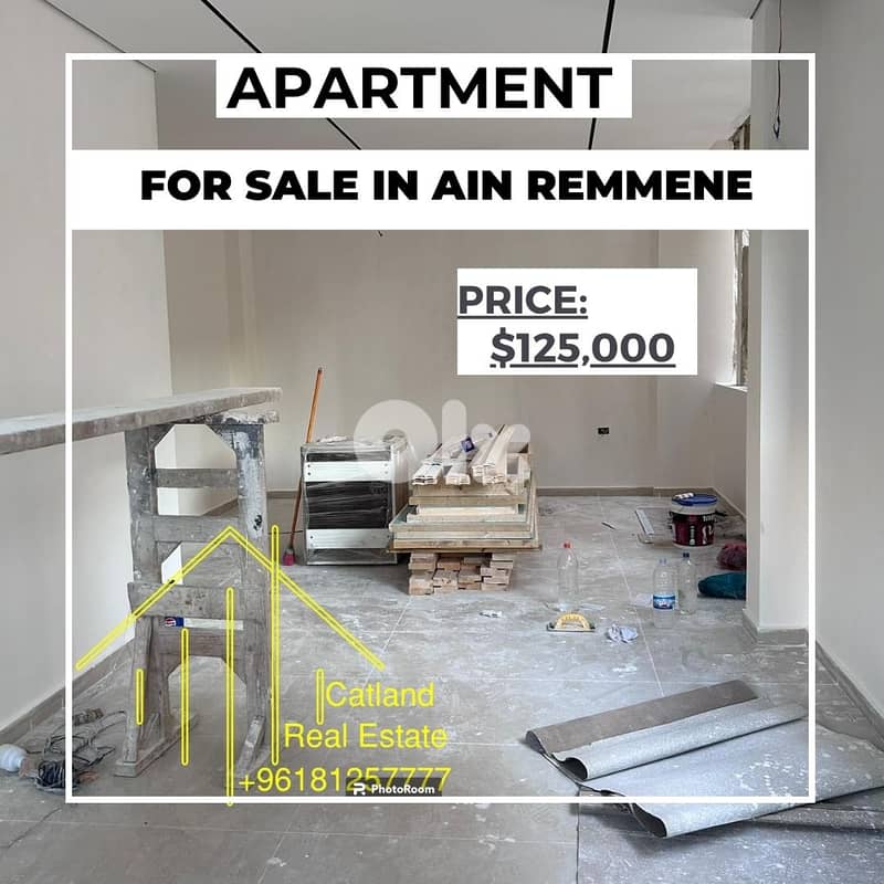 Apartment for sale in Ain Remmeneh only for $125K under Renovation 0