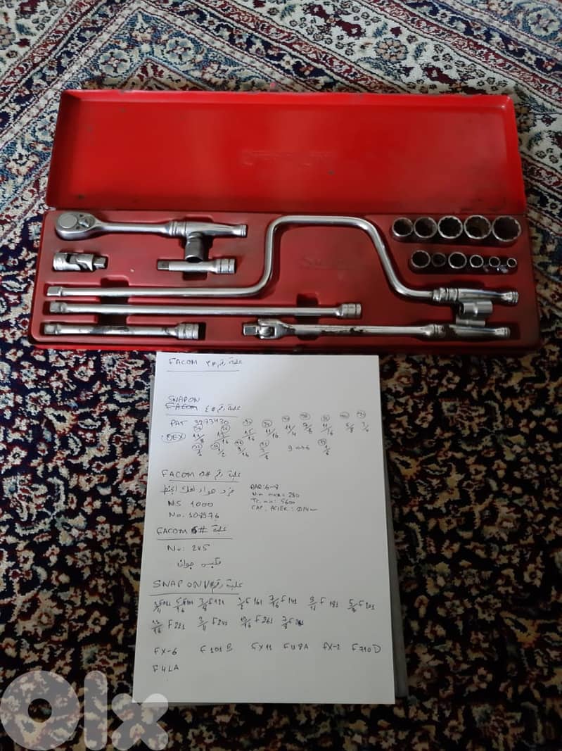 Facom & SnapOn للبيع عدة كاراج ميكانيك أصلية 14