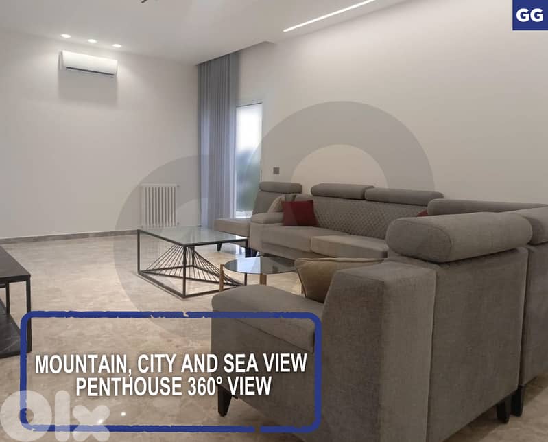 Mountain, city and sea view Penthouse 360° view - baabda REF#GG126254 0