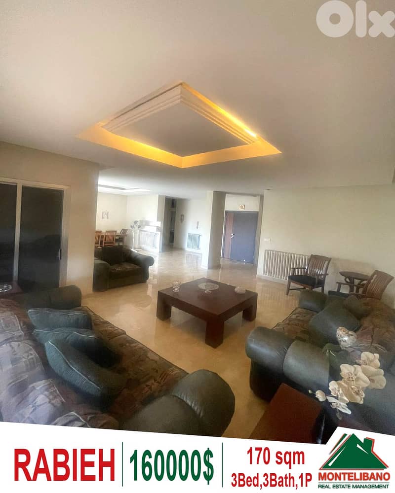 Semi-Furnished 170 sqm Apartment For Sale in Rabieh (رابية) 0
