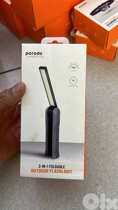 Porodo 2 in 1 foldable outdoor flashlight 250lm